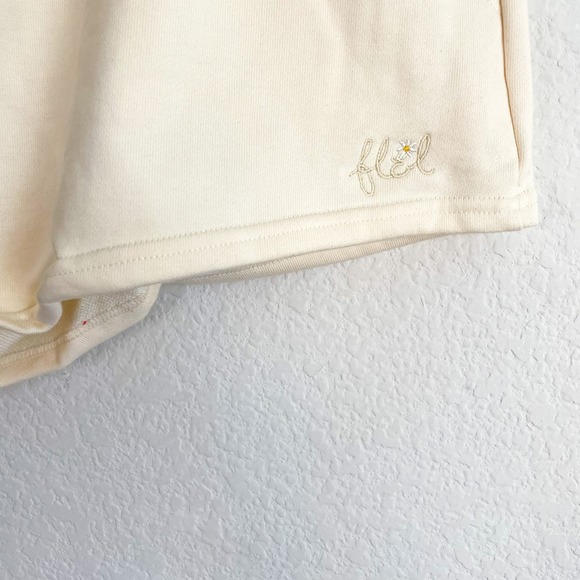 FOR LOVE & LEMONS Cream Light Yellow Morgan Sweat Shorts - Picture 5 of 9